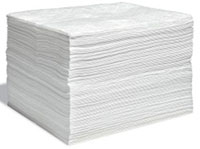 Oil Only White Absorbent Pads, 15" x 18", Heavy Weight High Loft, 100/Case Contractor Grade